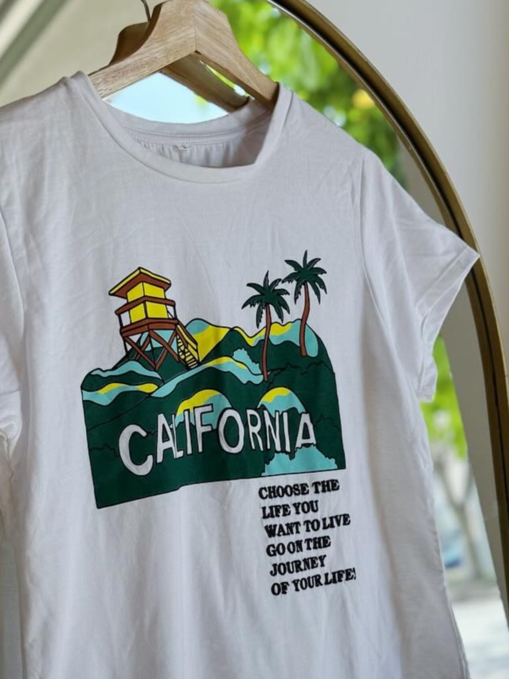 ZARA California LA Graphic T-Shirt – White Casual Tee